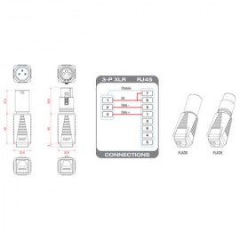 Convertitore DAP da XLR Maschio 3 poli a RJ45 Femmina per DMX512  - FLA38