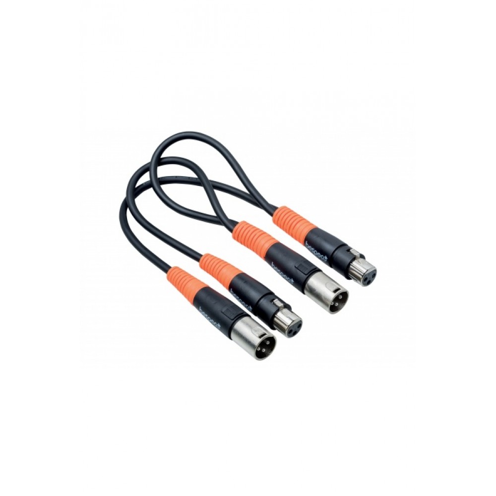 Cavo adattatore Bespeco SILOS per splittare linee audio 2 x XLR (M) + 2 x XLR (F) in parallelo - SLFM2