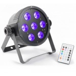 FLATPAR BEAMZ 7X18W DMX LEDS IR RGBAWUV - 151279