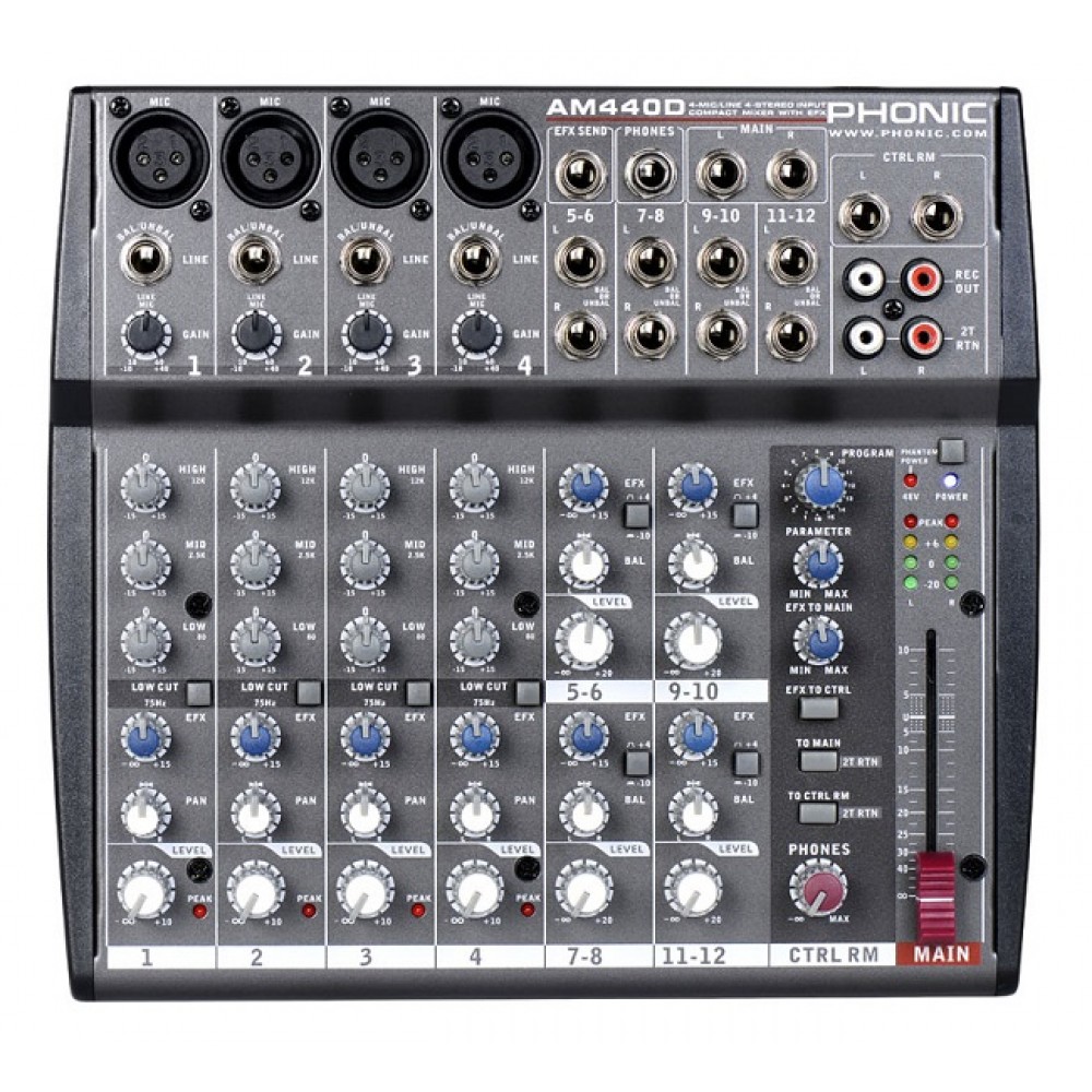 MIXER PHONIC PASSIVO AM440D 12CH CON DSP