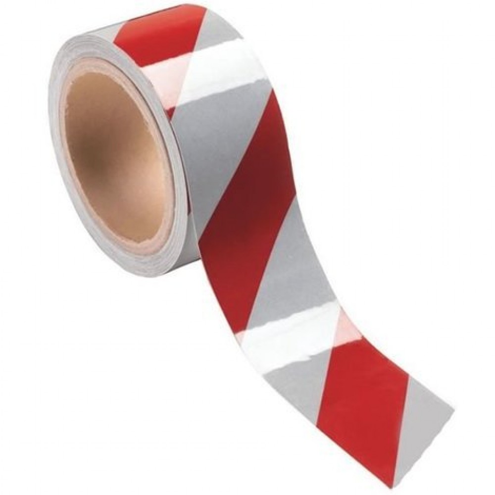 Nastro adesivo per segnaletica colore rosso bianco 33mX50mm