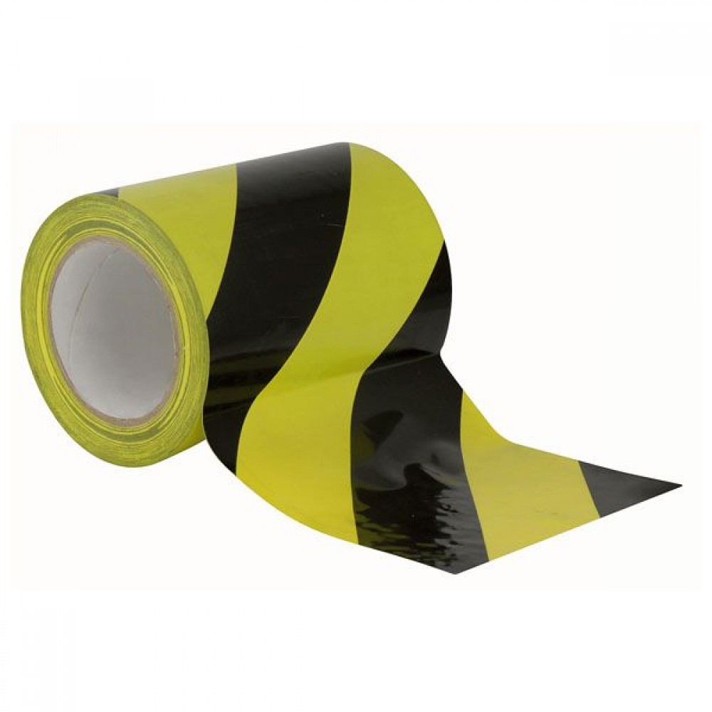 Nastro professionale completamente adesivo Showtec per segnalazione colore nero giallo 33mx150mm
