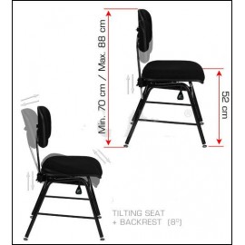 SEDIA ERGONOMICA PER ORCHESTRA CON SCHIENALE E SEDUTA REGOLABILE - SLL01