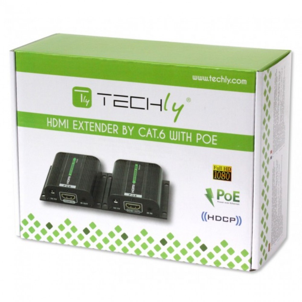 Techly Extender Amplificatore POE HDMI Full HD HDCP su cavo Cat.6 EXT-E70POE