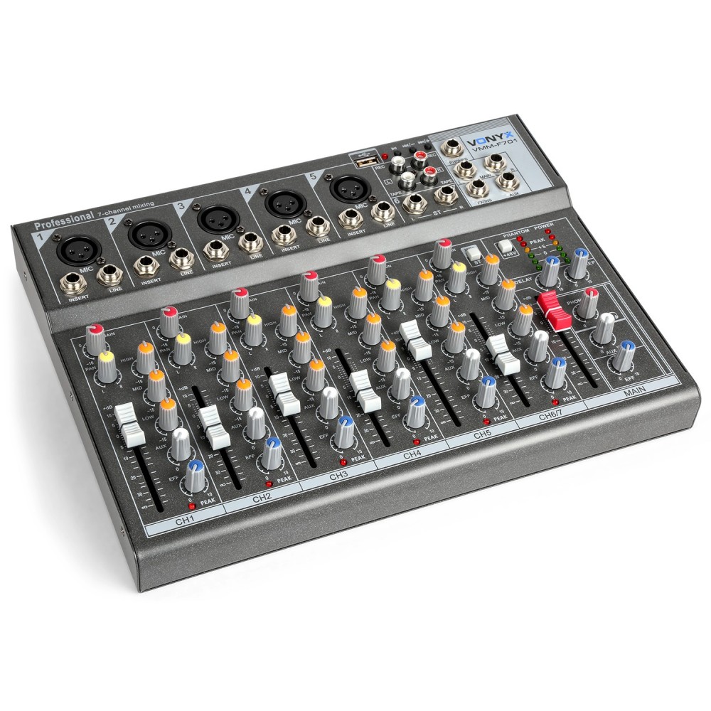 Vonyx Vmm-f701 Mixer Audio 5 Ingressi Micro Line Mono Ingresso Uscita Stereo Line